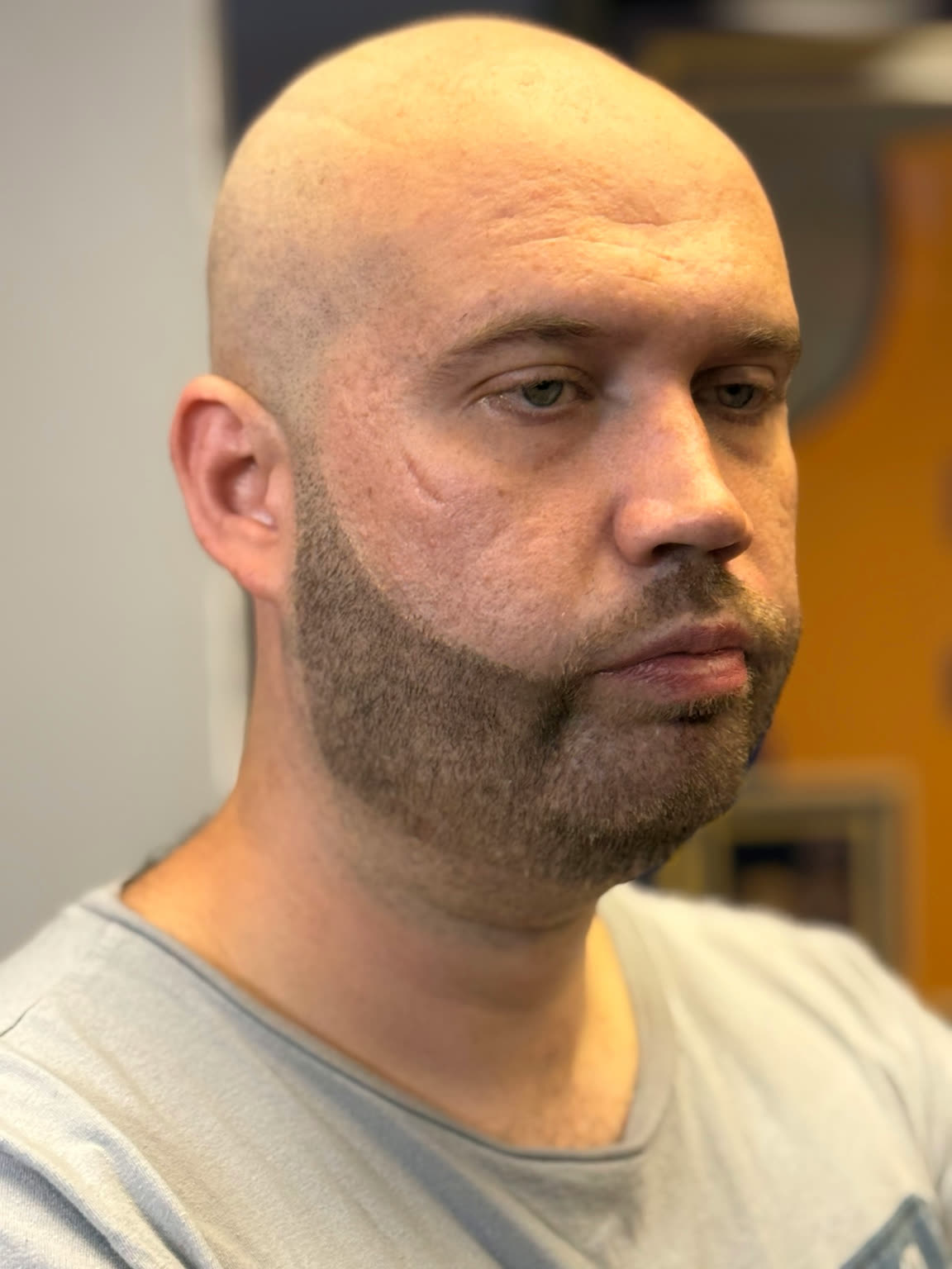 Clean Head Shave & Sculpted Beard